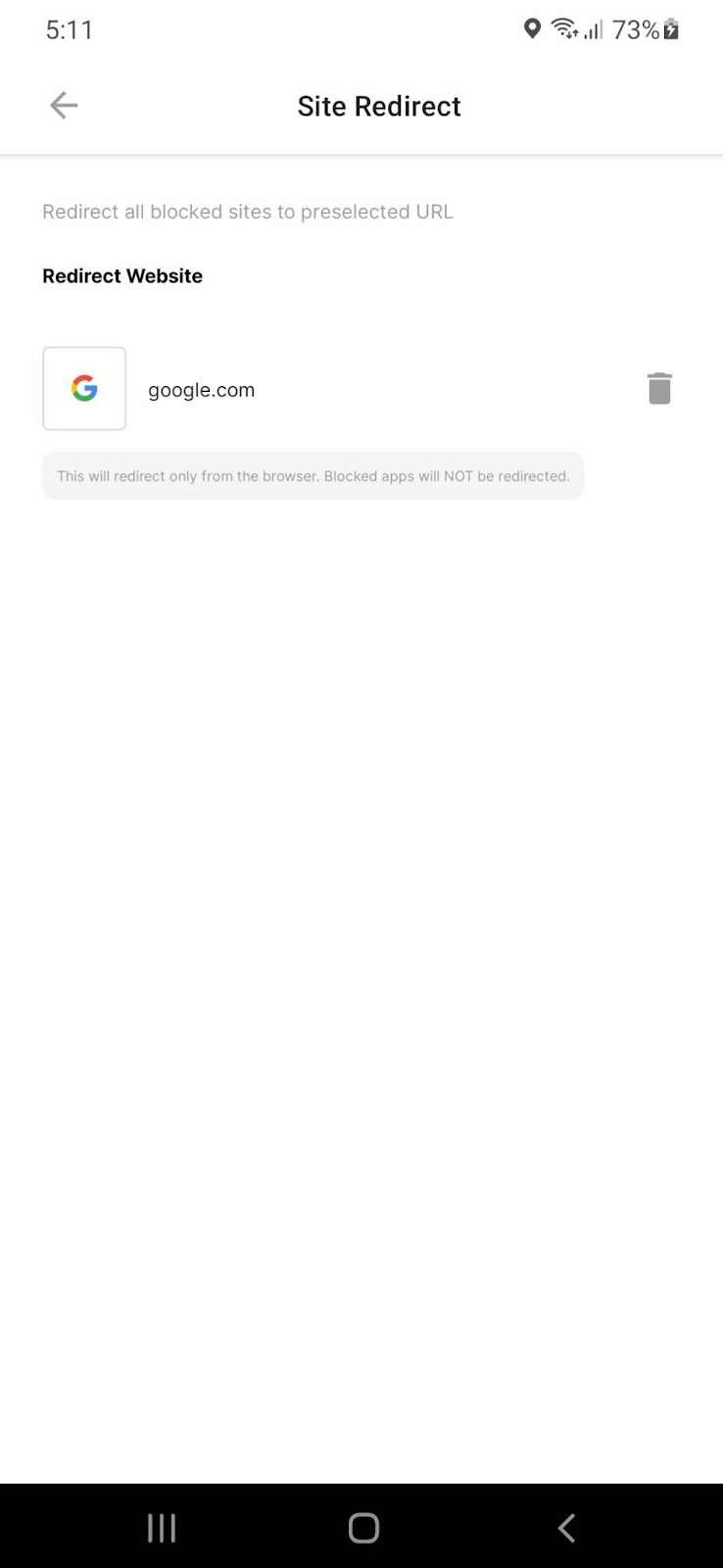 Site redirect