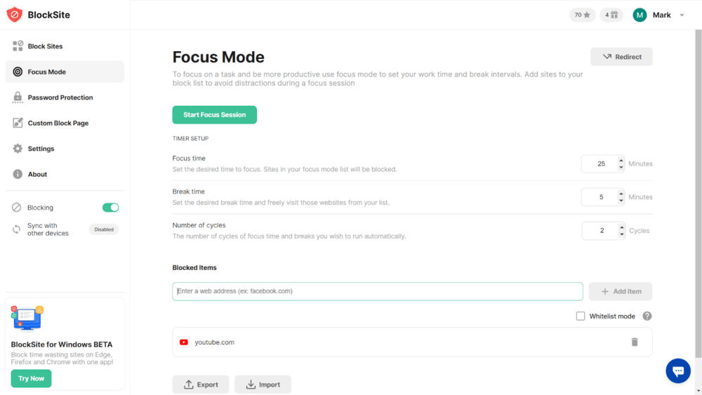 Focus Mode